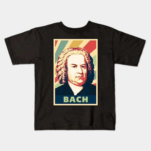 Johann Sebastian Bach Vintage Colors Kids T-Shirt by Nerd_art